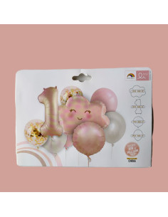 Set de 9 Ballons,  Joyeux 1er Anniversaire