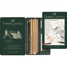 Set de Crayons Pitt Monochrome, Boite Métal 12pcs - Faber-Castell