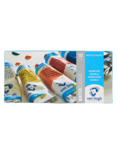 Set de Peinture à l'eau avec 10 couleurs en tube de 10 ml VAN GOGH -Royal Talens