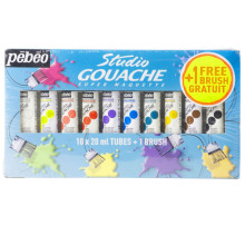 Set Peinture Studio Gouache Fine + Pinceau - Pébéo