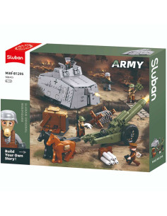Set Véhicule Blindé & Canon Armée WWII à Construire - Sluban