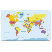 Sous Mains Écolier Carte Du Monde - Purple