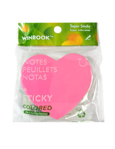 Stick Notes  Forme Coeur Adhésives Colorés WINBOOK, 76×76 mm