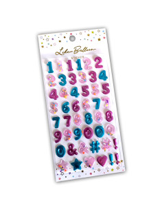 Stickers 3D Lettres & Chiffres, Effet Ballon Brillant