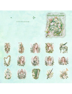 Stickers Anges Musiciens Autocollants Aquarelle, 30 Pcs