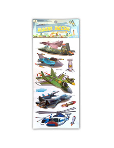 Stickers Muraux Autocollants Avions Chasse Hélicoptère Relief 8D