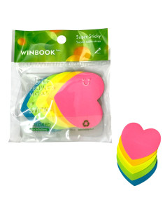 Sticky Notes Adhésives Cœur Colorés