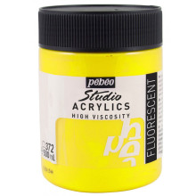 Studio Acrylique Fine Fluo 500 ml, Jaune Fluorescent - Pébéo