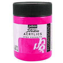 Studio Acrylique Fine Fluo 500 ml, Rose Fluorescent - Pébéo