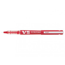 Stylo Roller PILOT V5 Hi-Tecpoint 0.5 - Rechargeable - Pointe Fine - Rouge