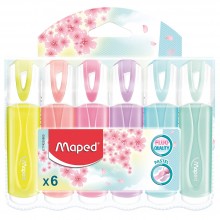 Surligneurs Fluo Pastel 6pcs Maped - Réf.742558