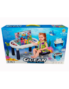 Table d'Activités Ocean Puzzle Table 6en1 avec Chaise