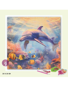 Tableau Strass à Diamanter Bright Full, 20×20 cm