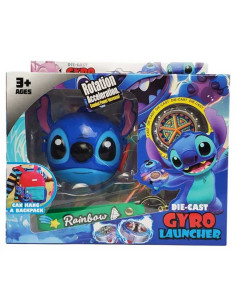 Toupie Métal + Lanceur Portable Gyro Launcher Stitch avec Porte-Clé