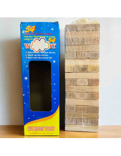 Tour Jenga à empiler en Bois Numéroté 54 Pcs, T2