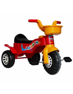 Tricycle Enfant Rainbow Rouge & Jaune avec Panier - Pilsan