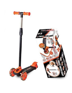 Trottinette Equilibre Lumineuse 3 Roues Rose Réglable, Orange