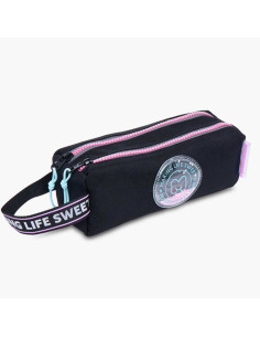 Trousse 2 compartiments, Stellar Black - Marshmallow
