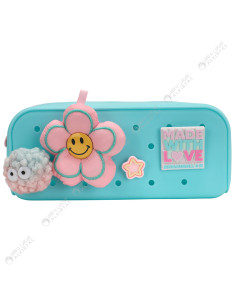 Trousse en Silicone, Pompom - Marshmallow