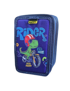 Trousse Plate 3 Compartiments Dino, Happy - Réf.FM25002