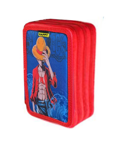 Trousse Plate 3 Compartiments One Piece, Happy - Réf.FM25002