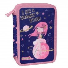 Trousse Scolaire Plat MUST 2 Poches Bright Star - Réf.584123
