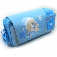 Trousse Scolaire XRS Glitter Flower Cadenas 2C Bleu - Réf.9982