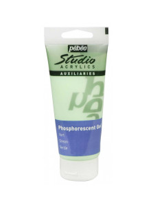 Tube Gel Acrylique Phosphorescent Vert Studio, 100ml - Pébéo