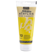Tube Peinture Acrylique Fine Studio 100ml, Jaune Azo Clair 13 - Pébéo