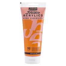 Tube Peinture Acrylique Fine Studio 100ml, Orange Cadmium Imit 32 - Pébéo