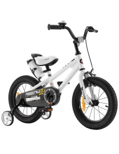 Vélo Enfant Freestyle 12 Pouces avec Roues Stabilisatrices, Blanc