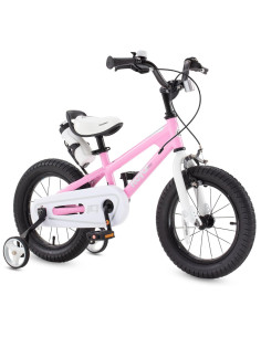 Vélo Enfant Freestyle 16 Pouces avec Roues Stabilisatrices, Rose