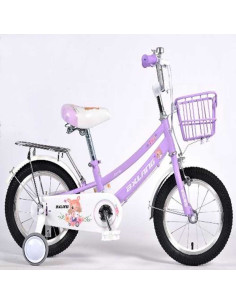 Vélo Fille Taille 20 Avec Panier et Roues Stabilisatrices