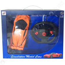 Voiture Télécommandées Avec Volant, Orange - 20 Cm